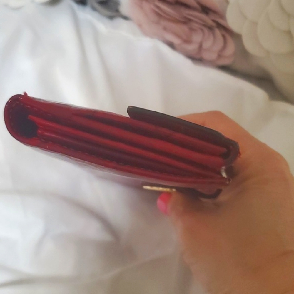 GUCCI Red Gid Heart long patent leather Wallet ♥️ Authentic - Picture 9 of 12